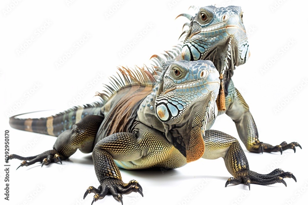 Obraz premium two iguanas close up