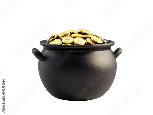 a pot of gold coins photo