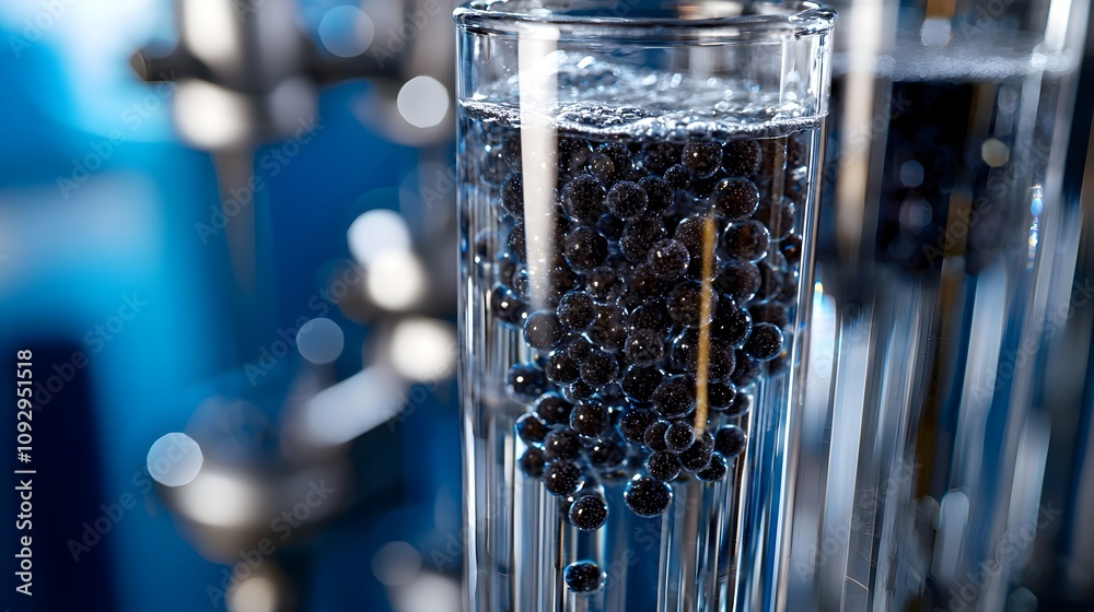 Close up detailed view of a modern water filter device showcasing the micro particles visible in the filter membrane Close up detailed view of a modern water filter device showcasing the micro particles visible in the filter membrane