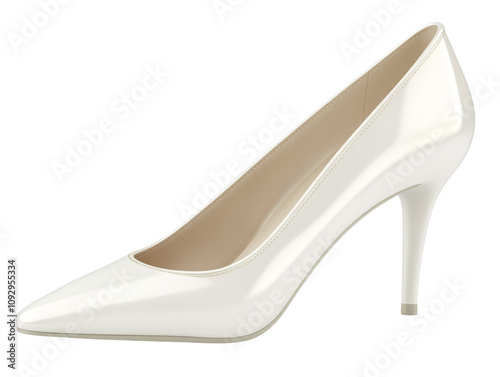 a white high heeled shoe