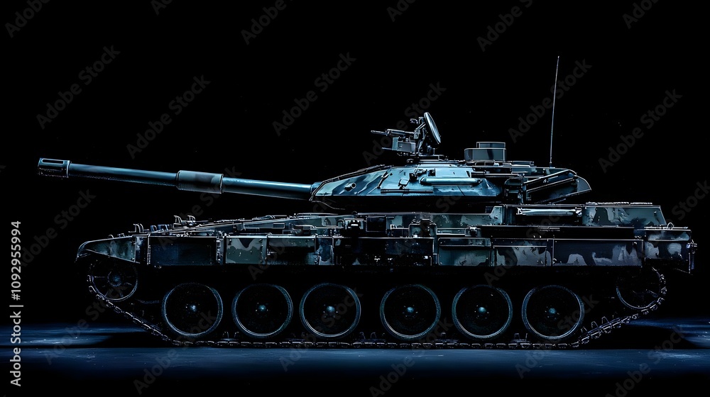 High-Tech Battle Tank with Reactive Armor High-Tech Battle Tank with Reactive Armor