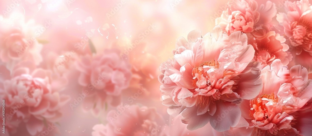 Soft Pink Peonies with a Delicate Glow Soft Pink Peonies with a Delicate Glow