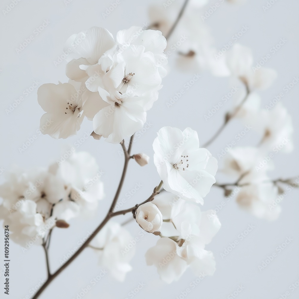 A stunning arrangement of delicate white flowers set against a clean and minimalist backdrop, symbolizing purity. A stunning arrangement of delicate white flowers set against a clean and minimalist backdrop, symbolizing purity.