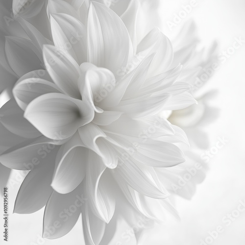 An exquisite close-up of a large white flower capturing its intricate texture and serene beauty.