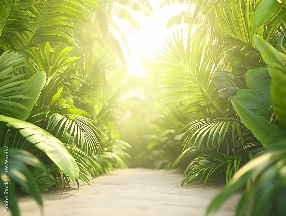 Lush Tropical Paradise 3D Render Lush Tropical Paradise 3D Render