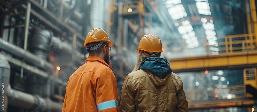 Two Workers in a Industrial Setting Two Workers in a Industrial Setting