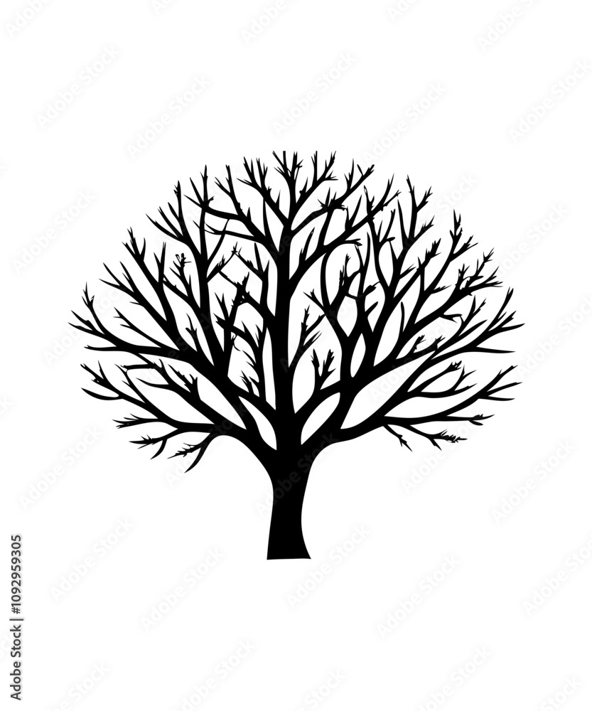 Obraz premium Tree silhouette Vector illustration