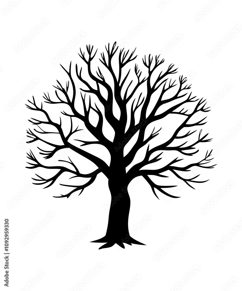 Obraz premium Tree silhouette Vector illustration