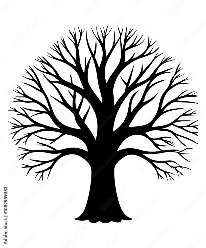 Obraz premium Tree silhouette Vector illustration