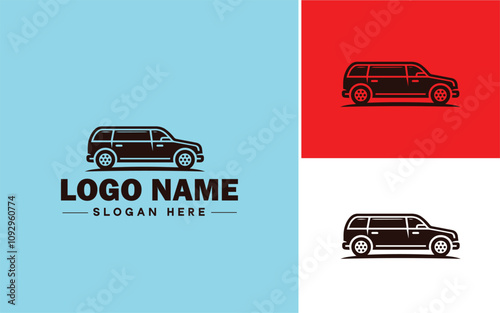 Limousine Service icon Executive transportation Chauffeur service Limo service flat logo sign symbol editable vector