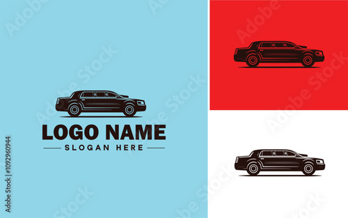 Limousine Service icon Executive transportation Chauffeur service Limo service flat logo sign symbol editable vector