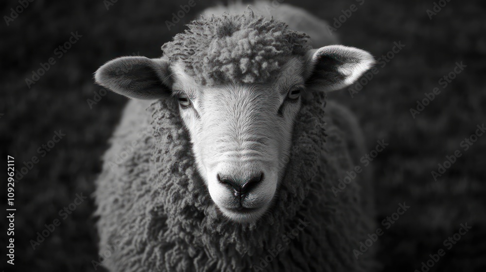 A Stunning Black and White Portrait of a Sheep A Stunning Black and White Portrait of a Sheep