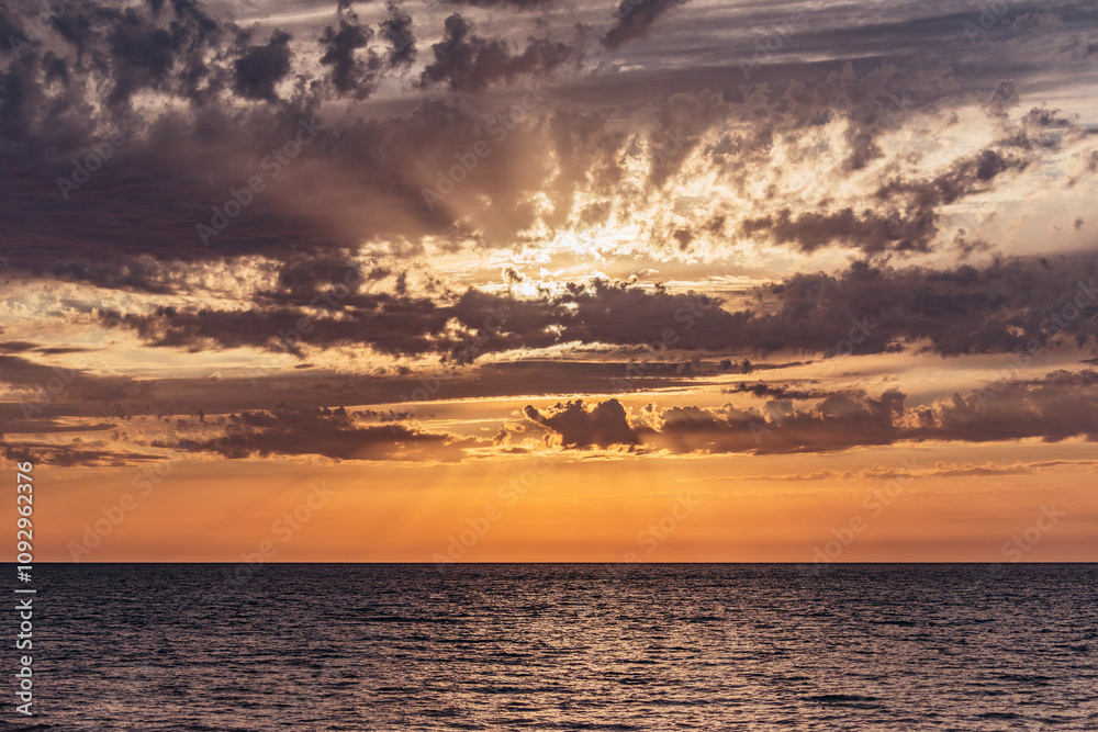Amazing sunset sky above the sea. Amazing sunset sky above the sea.