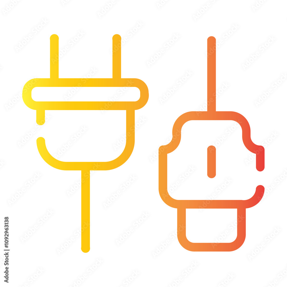 plug and socket Line Gradient Icon plug and socket Line Gradient Icon