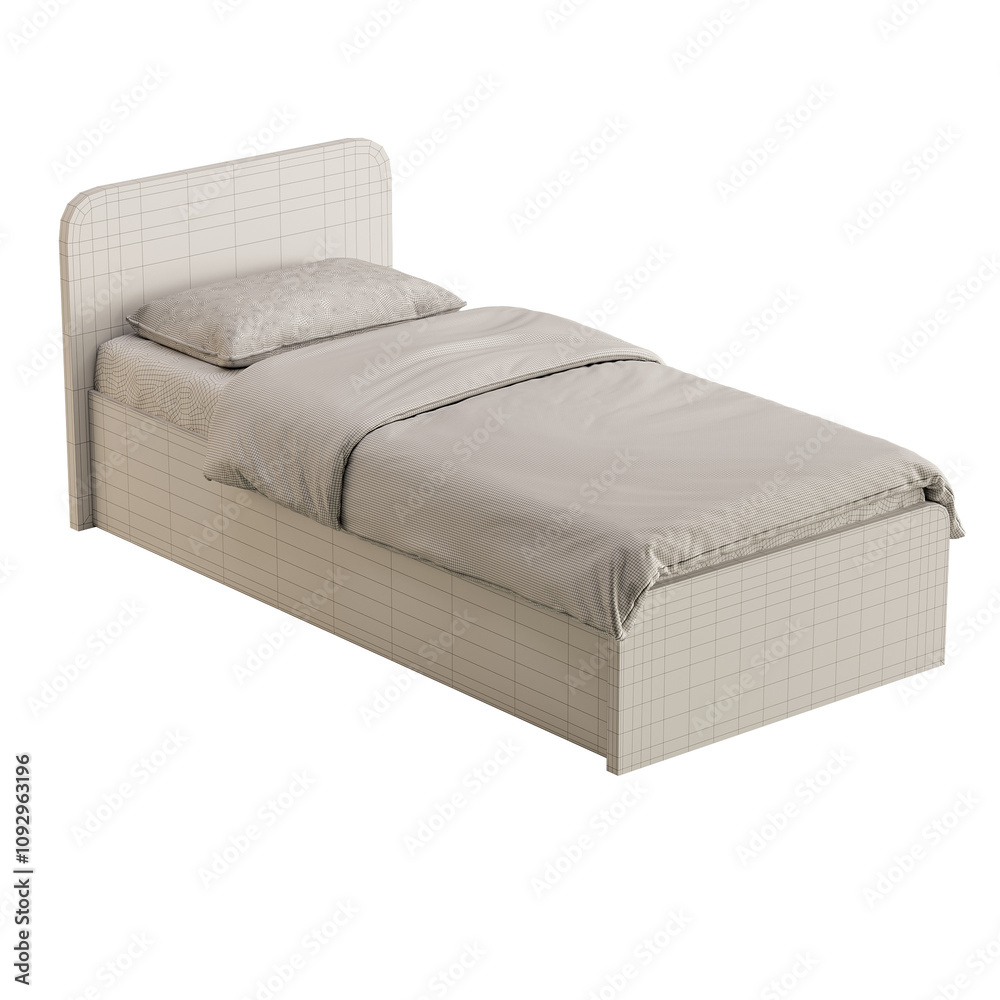 Obraz premium A bed with a white sheet and a pillow