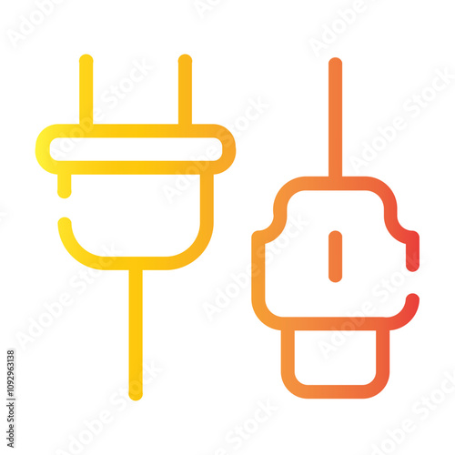 plug and socket Line Gradient Icon