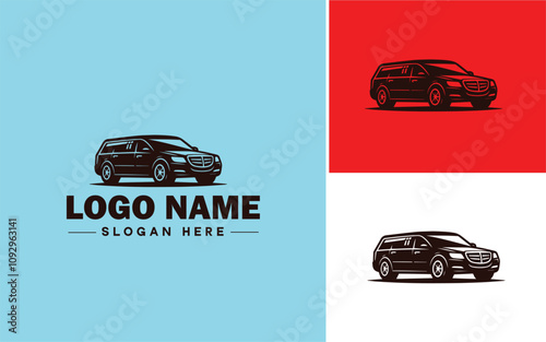 Limousine Service icon Executive transportation Chauffeur service Limo service flat logo sign symbol editable vector