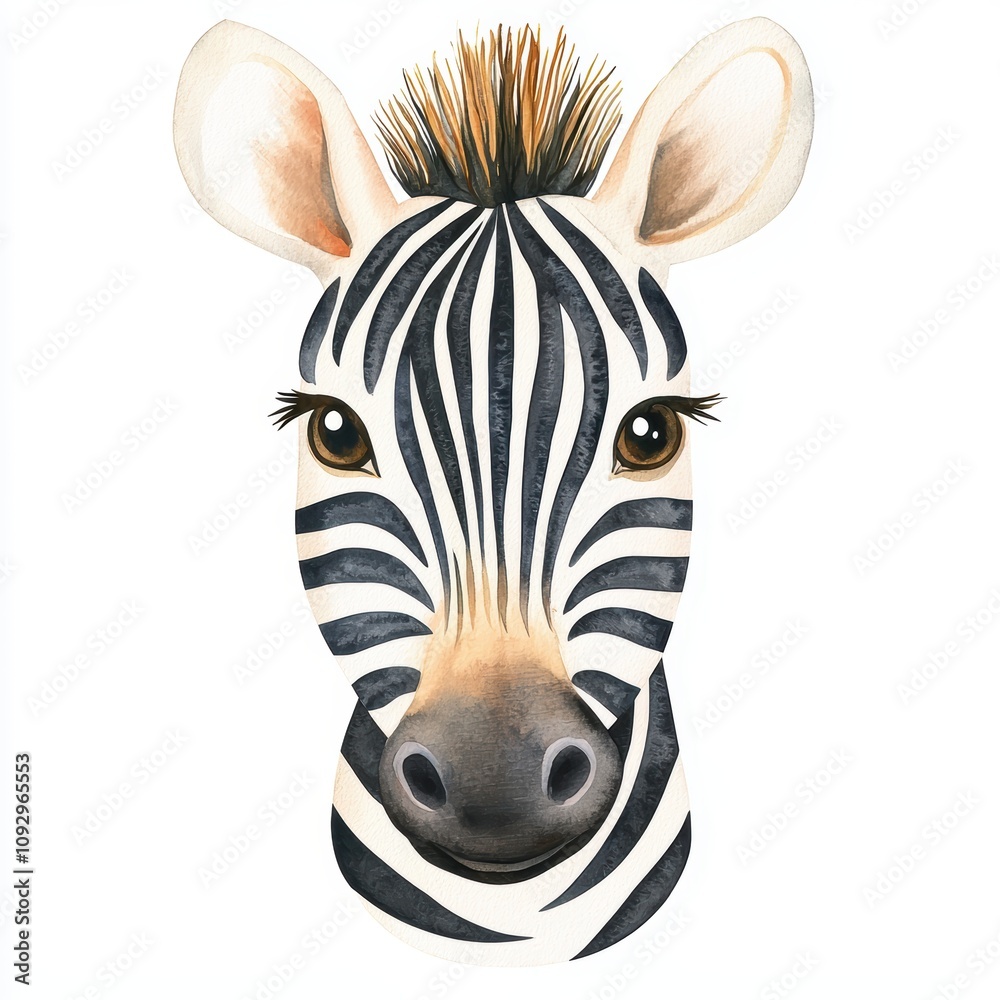 Obraz premium A zebra with a black and white striped face