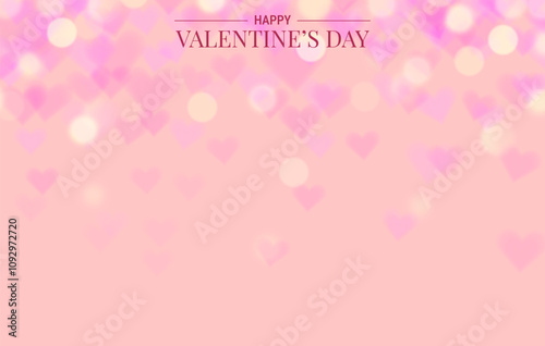 Blurred valentine's day, mothers day background vector design with hearts and bokeh effect, heart shaped bokeh backdrop, wallpaper, greeting card, social media post, defocused, vector illustration.