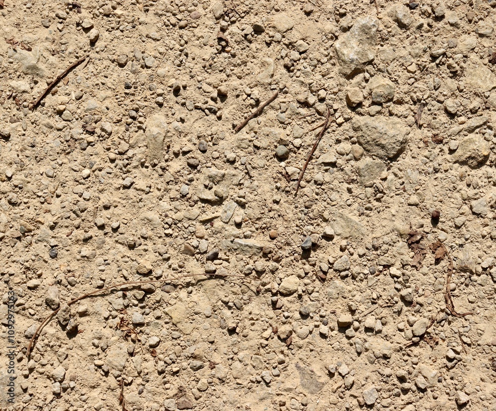 Fototapeta premium A close view of the hard dry dirt surface.