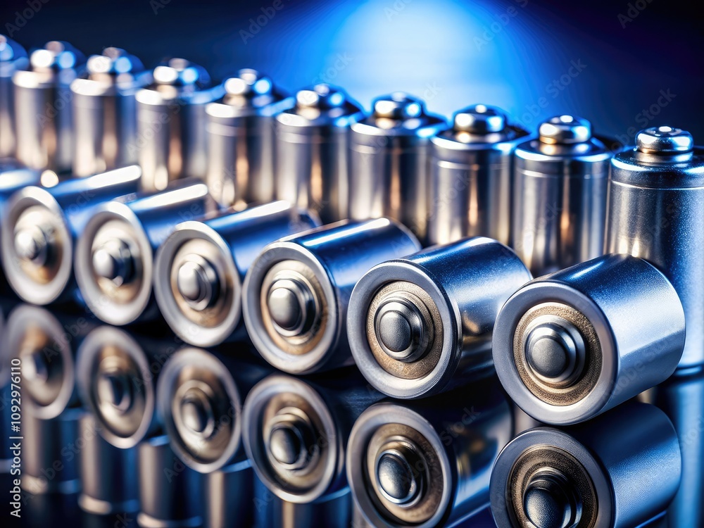 Close-up of lithium-ion battery cell components showcasing lithium cobalt oxide and graphite on a metallic backdrop, highlighting advancements in technology and energy storage solutions. Close-up of lithium-ion battery cell components showcasing lithium cobalt oxide and graphite on a metallic backdrop, highlighting advancements in technology and energy storage solutions.