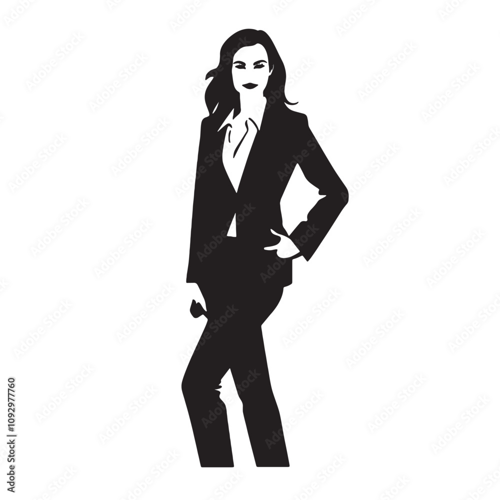Fototapeta premium Minimalist Female Silhouette on White Background