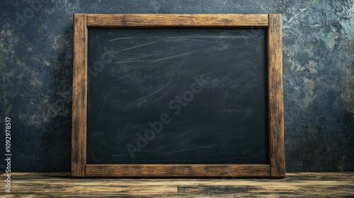 Rustic Wooden Frame Chalkboard Background photo