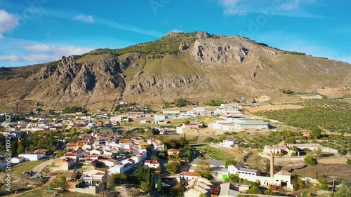 Aerial 4K video from drone to city of Loja. Loja ,Granada, Andalusia, Spain, Europe (Series)