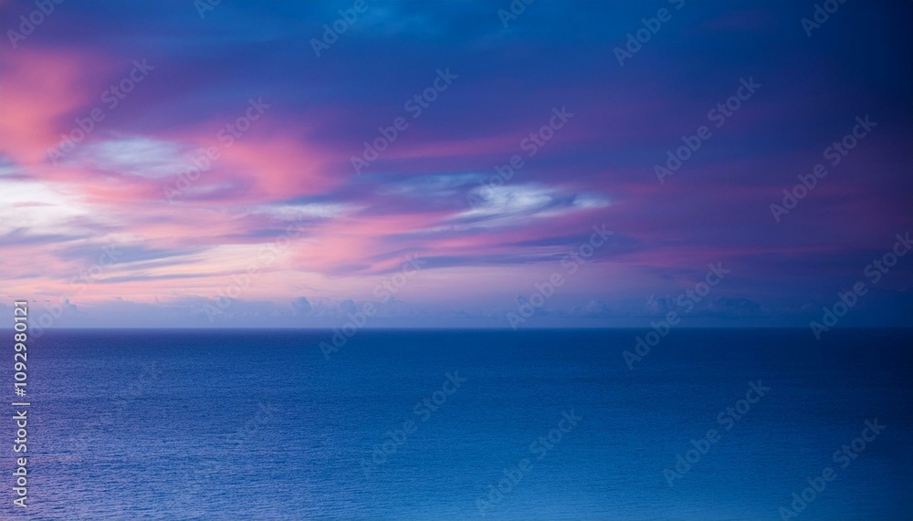 Serene sunset over the ocean, painted in soft pink and purple hues. Serene sunset over the ocean, painted in soft pink and purple hues.