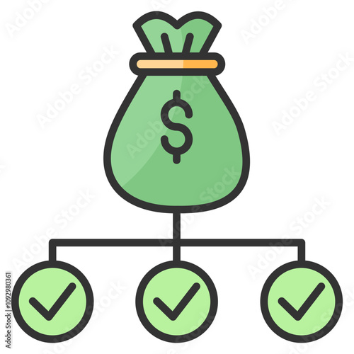 Budget Allocation  Icon Element For Design
