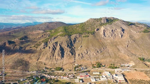 Aerial 4K video from drone to city of Loja. Loja ,Granada, Andalusia, Spain, Europe (Series)