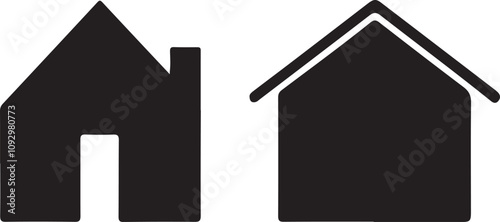 House silhouette icons set design. Home button icons set. Home page icon. Simple house symbols. Building icon