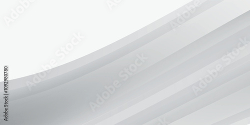 3D white geometric abstract background overlap layer on bright space with waves decoration. Minimalist modern graphic design element cutout style concept for banner, flyer, card