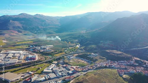 Aerial 4K video from drone to city of Loja. Loja ,Granada, Andalusia, Spain, Europe (Series)