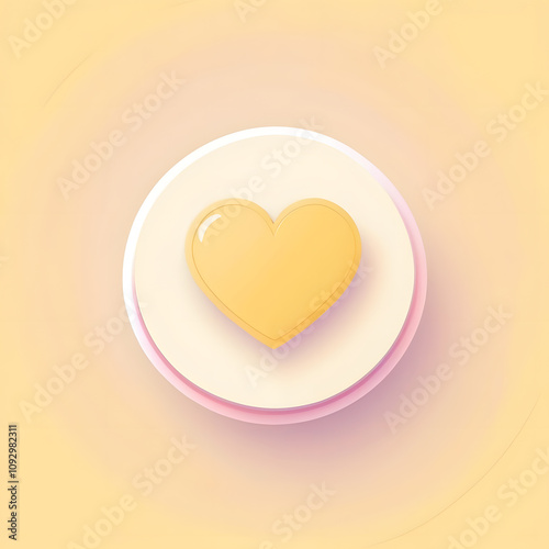 pastel yellow UI UX button for love and positivity