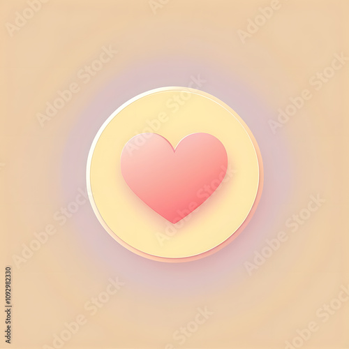 pastel yellow UI UX button for love and positivity