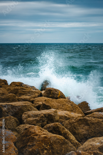 waves on the rocks
