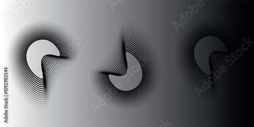 Circular spiral sound wave rhythm from lines.vector illustration