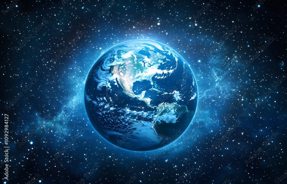 Earth in space, a breathtaking cosmic scene. Earth in space, a breathtaking cosmic scene.