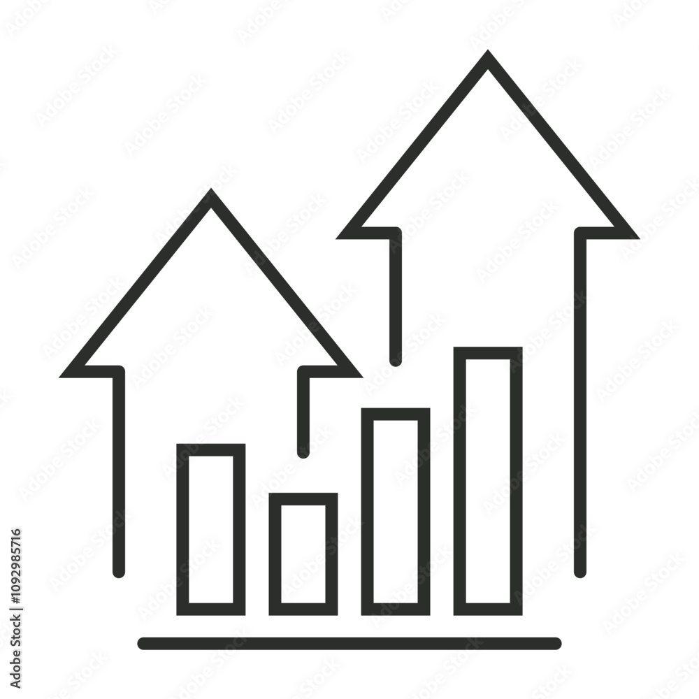 Up chart icon, Strategy symbol outline icon, editable vector illustration and transparent graphic element. Isolated on white background Up chart icon, Strategy symbol outline icon, editable vector illustration and transparent graphic element. Isolated on white background