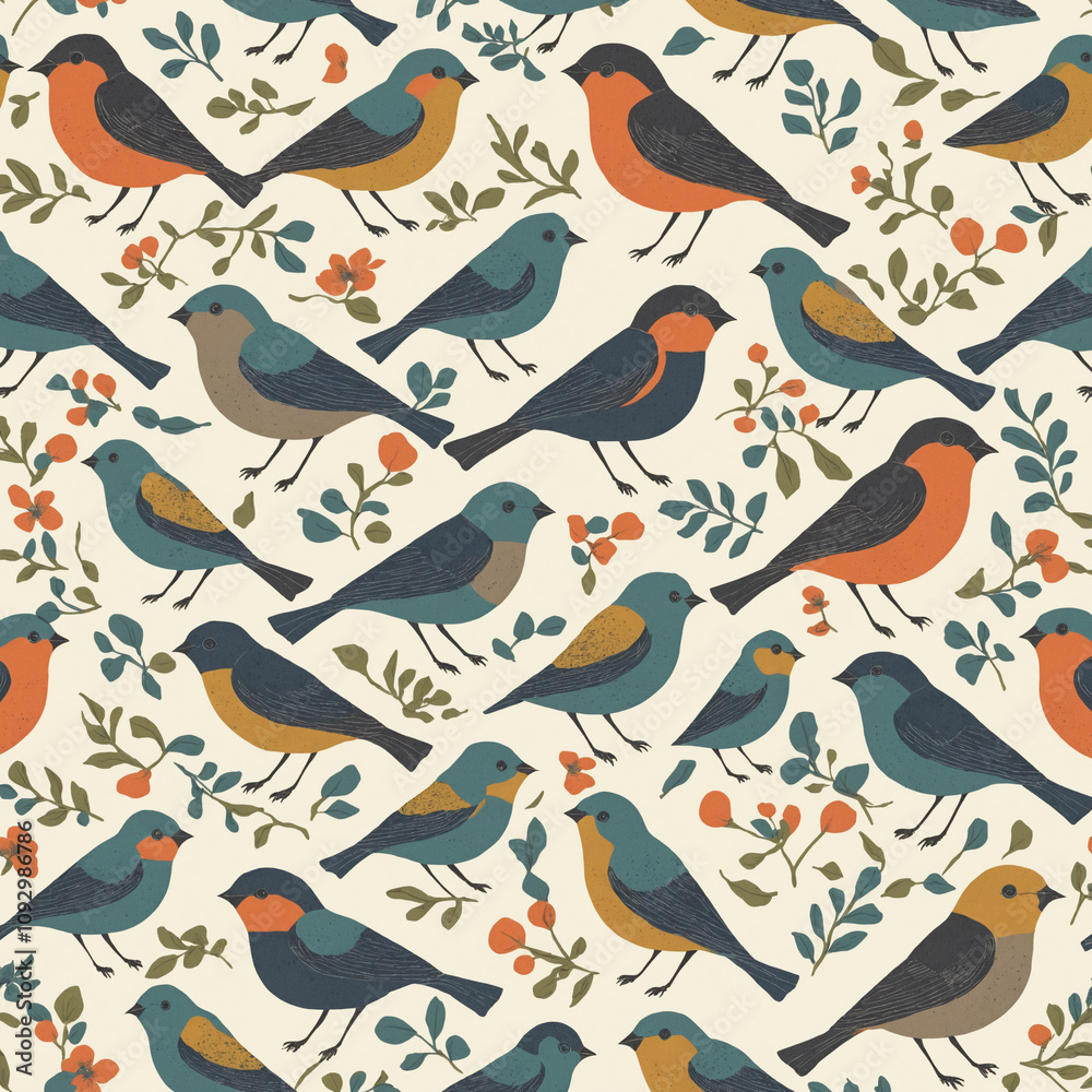 Fototapeta premium seamless pattern with birds