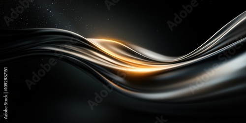 Smooth Black Waves with Subtle Light Reflection