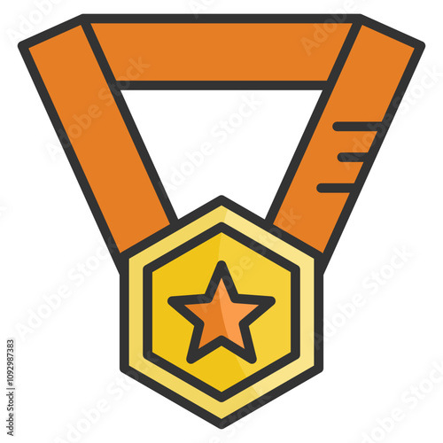 Military Medal  Icon Element For Design