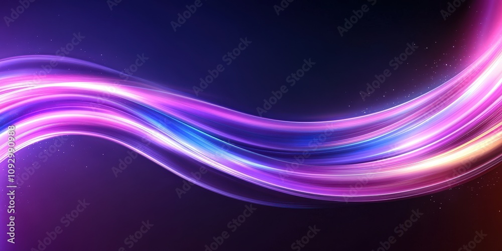 Colorful Light Waves on Dark Background Colorful Light Waves on Dark Background