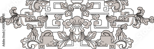 Vector sketch illustration silhouette design ornament decoration accessories classic vintage ethnic traditional floral natural