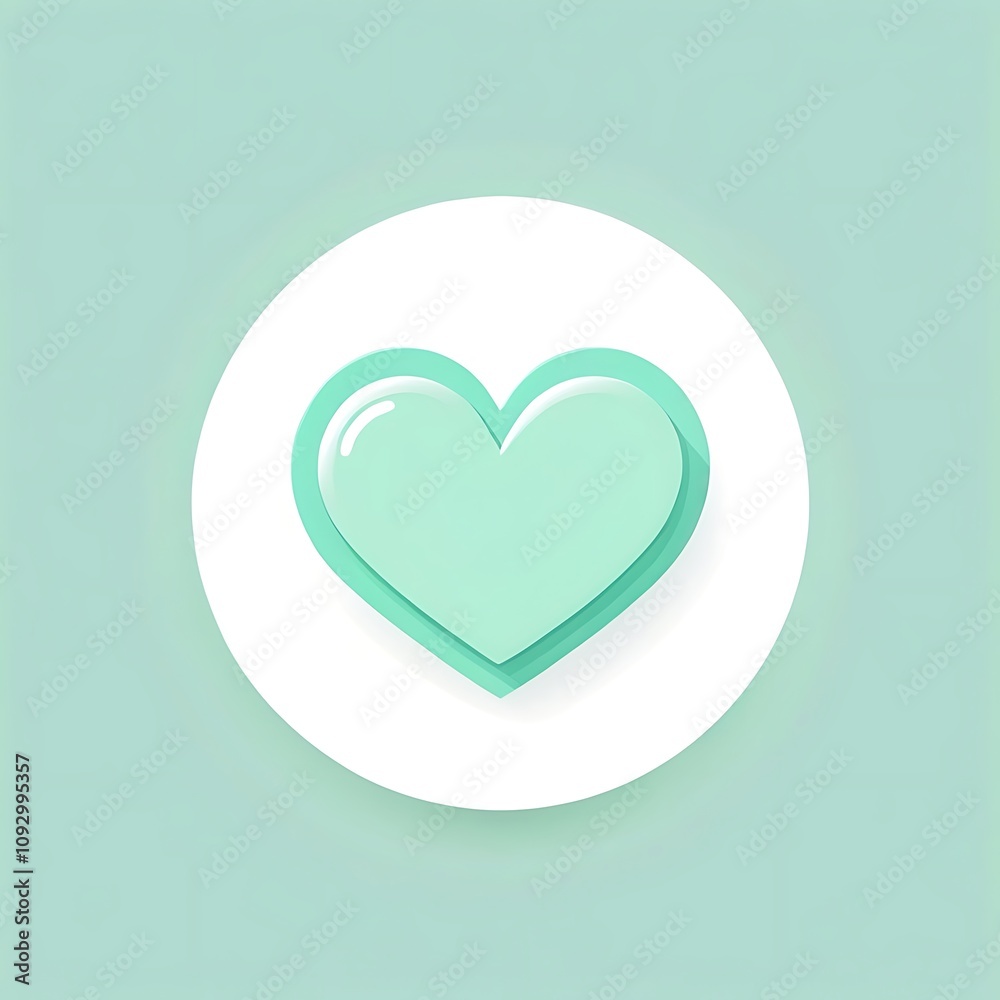 mint green heart icon for UI UX button design mint green heart icon for UI UX button design