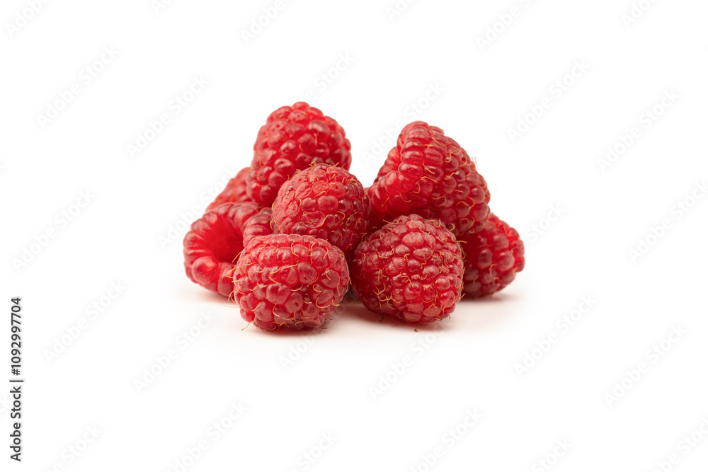 Tasty fresh raspberry isolated on a white background. Top view. Tasty fresh raspberry isolated on a white background. Top view.