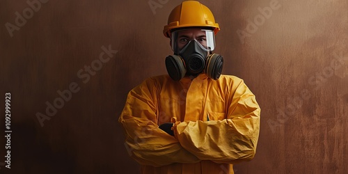 Hazmat Suit Worker in Safety Gear - Industrial Protection photo