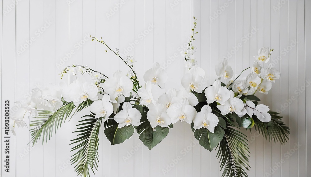 delicate flowers (white orchids) on a white background delicate flowers (white orchids) on a white background