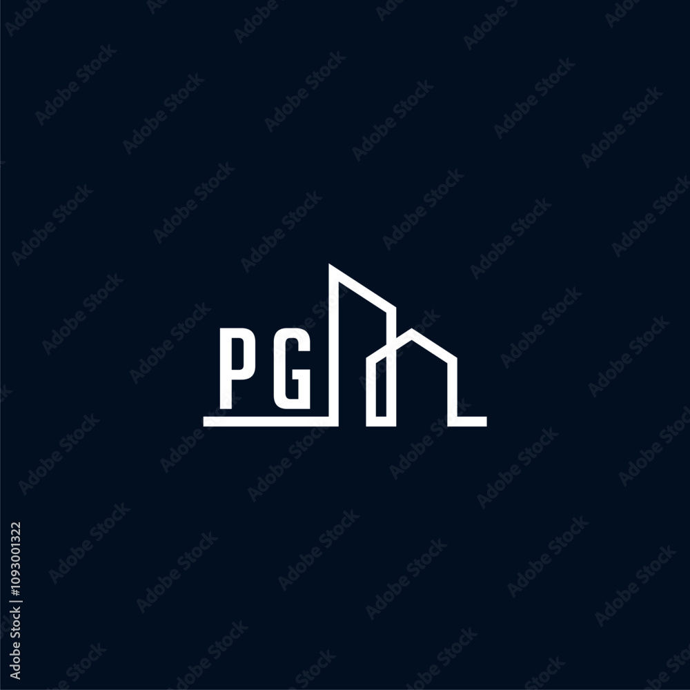 PG initials a sleek and modern logo showcases abstract architectural shapes, emphasizing creativity and innovation in building design against a dark background PG initials a sleek and modern logo showcases abstract architectural shapes, emphasizing creativity and innovation in building design against a dark background